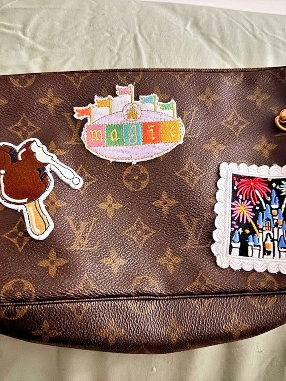 Louis Vuitton Toiletry Pouch 26 Monogram Patches Brown & Pink